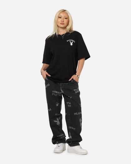 Playboy Gothic Mono Lips T-Shirt Black