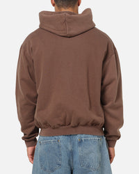 American Thrift Zip Hoodie Washed Brown