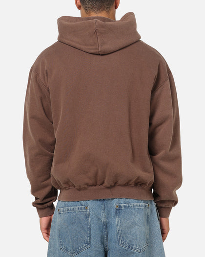 American Thrift Zip Hoodie Washed Brown
