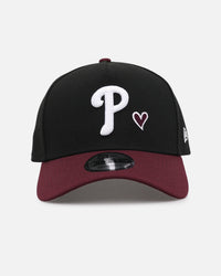 New Era Philadelphia Phillies 'Burgundy Hearts' 9FORTY A-Frame Snapback Black/Maroon