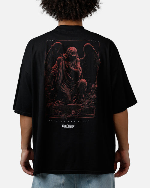 Saint Morta Divine Duty Mock Neck T-Shirt Black