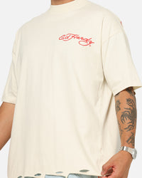 Ed Hardy Venom Rose T-Shirt Washed White