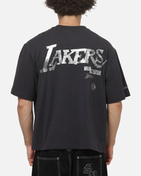 Mitchell & Ness Los Angeles Lakers Tape Crop T-Shirt Washed Black