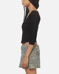 Ed Hardy Women's Signature 3/4 Sleeve Tee Black