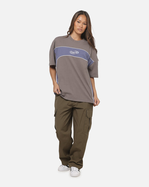 Carre Athletic Panel Crew T-Shirt Washed Charcoal
