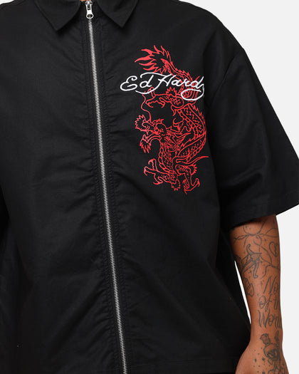 Ed Hardy Dragon Zip Shirt Black