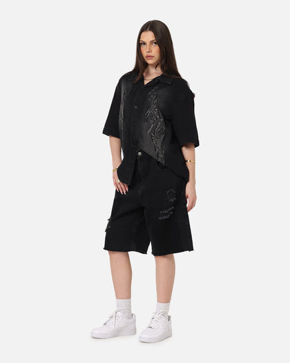 Saint Morta Halo Damage Jorts Black