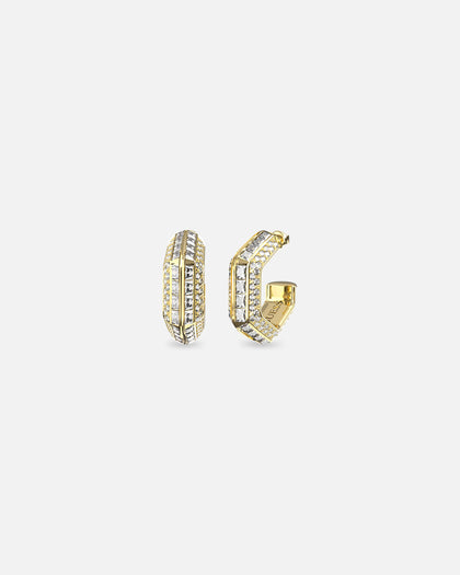Guess Mainline Women's Lioness Queen Octagon Hoop Earrings Gold