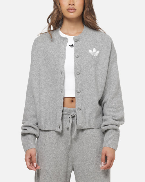 Adidas Women's Essentials Knit Cardigan Medium Grey Heather