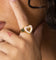 Raising Hell Checkered Heart Ring Gold/Pink