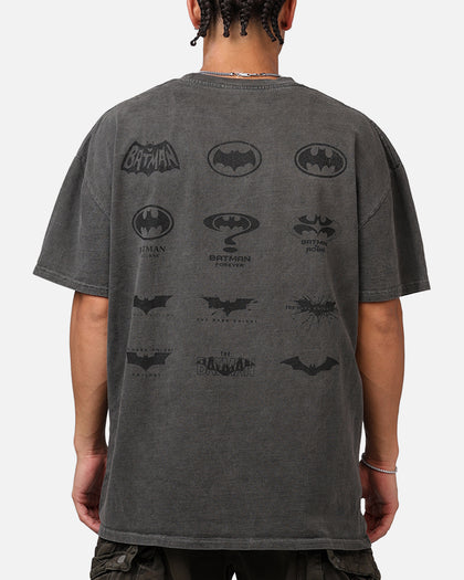 73Studio X DC Batman Batman Logos Heavyweight T-Shirt Black Wash