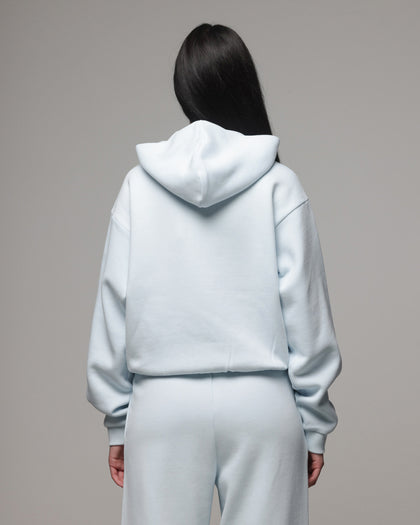 American Thrift Women's Classic Zip Hoodie Light Blue