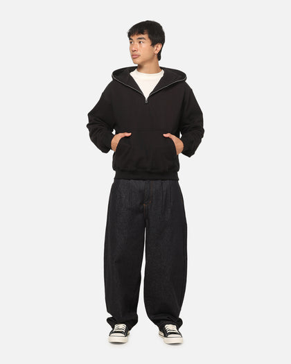 American Thrift Leisure Quarter Zip Hoodie Black