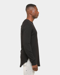 Saint Morta Men's Icon Waffle Long Sleeve T-Shirt Black/Black