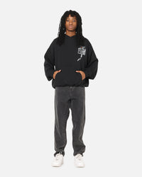 Jordan Brooklyn Shattered Back Board Oversized Pullover Hoodie Black