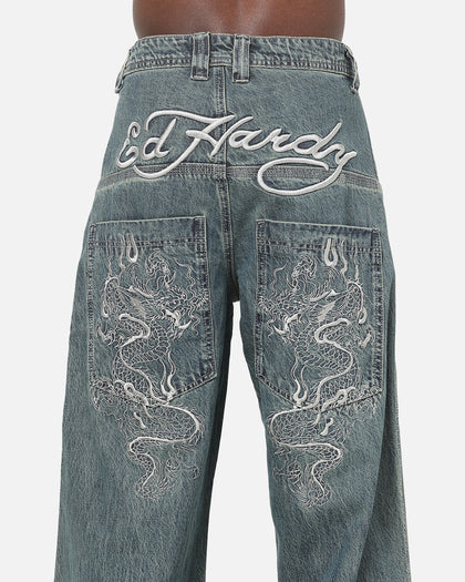 Ed Hardy Ghost Tattoo Button Up Shirt Plum