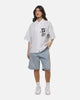 Worship Restraint Box Crop Shirt White Pinstripe