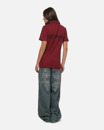 Ed Hardy Euro Polo Shirt Plum