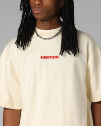 Loiter Script Boxy T-Shirt Off White