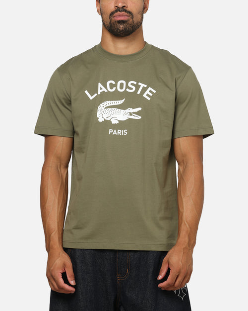 Lacoste Soft Branding Croc Logo T-Shirt Olive