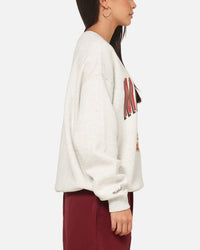 Mitchell & Ness Queensland Maroon Graphic Crewneck Sweater Silver Marle