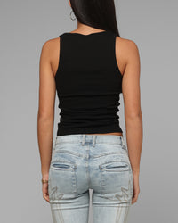Loiter Women's Hybrid Scoop Neck Tank Black