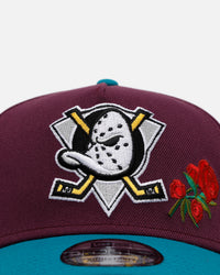 New Era Anaheim Ducks 'Rose Emblem' 9FORTY A-Frame Snapback Official Team Color