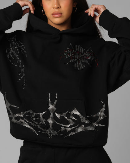 Loiter Opaque Rhinestone Premium Hoodie Black