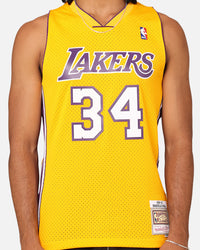 Mitchell & Ness Los Angeles Lakers Shaquille O'Neal '99-00 Home Swing Jersey Yellow