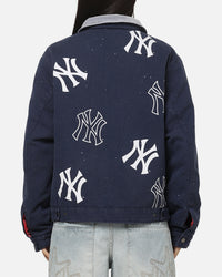 Majestic Athletic New York Yankees Paint Splat Carpenter Jacket Indigo