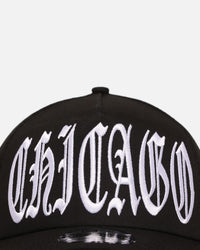 New Era Chicago Bulls 'Oversized Gothic Script Crown' 9FORTY A-Frame Snapback Black/White