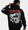Rats Get Fat Skull Rose Hoodie Black