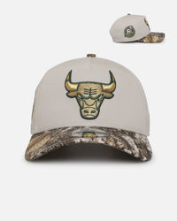 New Era Chicago Bulls 'Real Tree Stone' 9FORTY A-Frame Snapback Stone