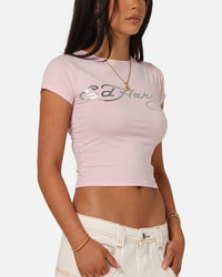 Ed Hardy Women's Chrome Baby T-Shirt Pink
