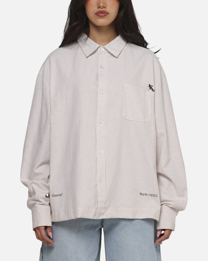 Carre x Disney M&F Long Sleeve Oxford Shirt Ecru/Dark Khaki