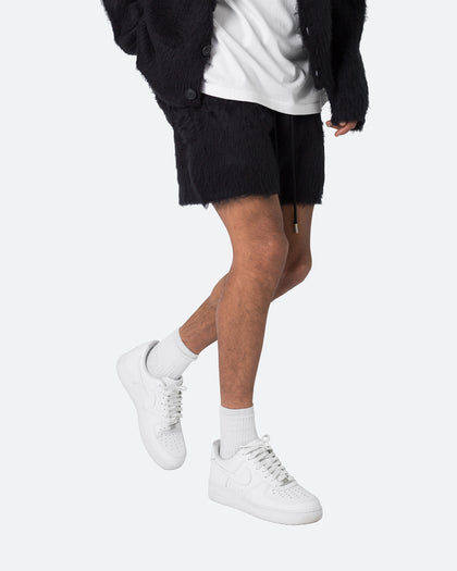 MNML Fuzzy Sweat Shorts Black
