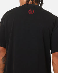 Saint Morta Regal Scripture Boxy T-Shirt Black Acidwash