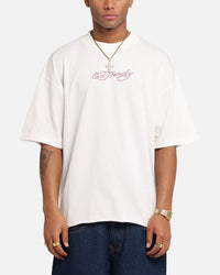 Ed Hardy Techno Rhinestone T-Shirt Off White