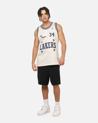 Mitchell & Ness Los Angeles Lakers Shaquille O'Neal #34 Playoff Energy Swingman Jersey Off White