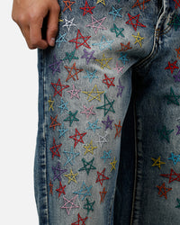 MNML Ultra Baggy Star Denim Jeans Vintage Blue