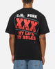 73Studio X WWE CM Punk My Life Rules Vintage T-Shirt Black Acidwash