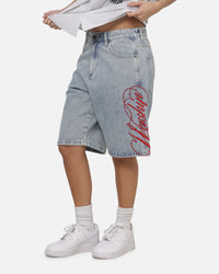Worship Scripted Big Dawg Jean Shorts Worn Blue