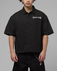 Loiter Work Wear Button Up Shirt Black