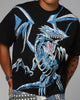 Loiter X Yu-Gi-Oh! Blue Eyes White Dragon Rhinestone T-Shirt Black