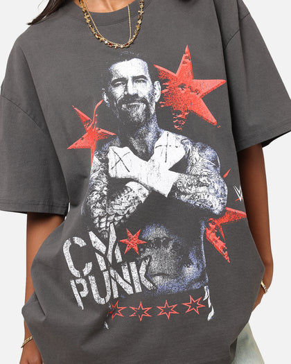 Culture Kings X WWE CM Punk Heavy T-Shirt Black Wash