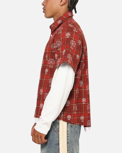 Saint Morta Sanctuary Layered Button Up Shirt Red