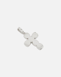 Saint Morta Iced Cushion Cross Pendant Iced White Gold