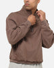 American Thrift Leisure Quarter Zip Mock Neck Sweater Washed Brown