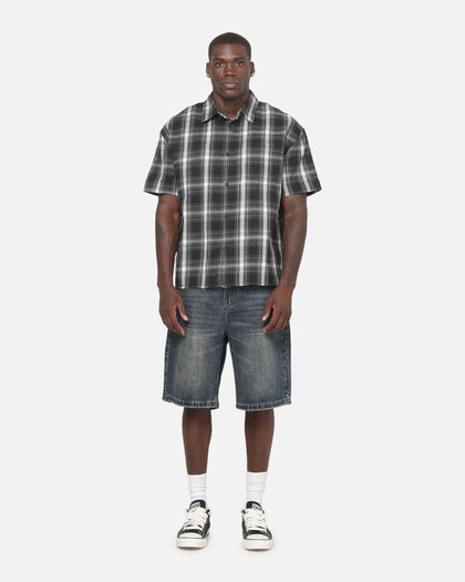 Saint Morta Paradise Studios Button Up Shirt Black Plaid