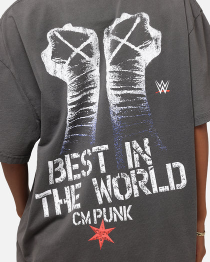 Culture Kings X WWE CM Punk Heavy T-Shirt Black Wash